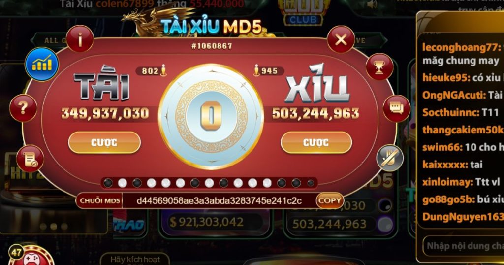 Cách chơi Tài Xỉu MD5 Hit Club